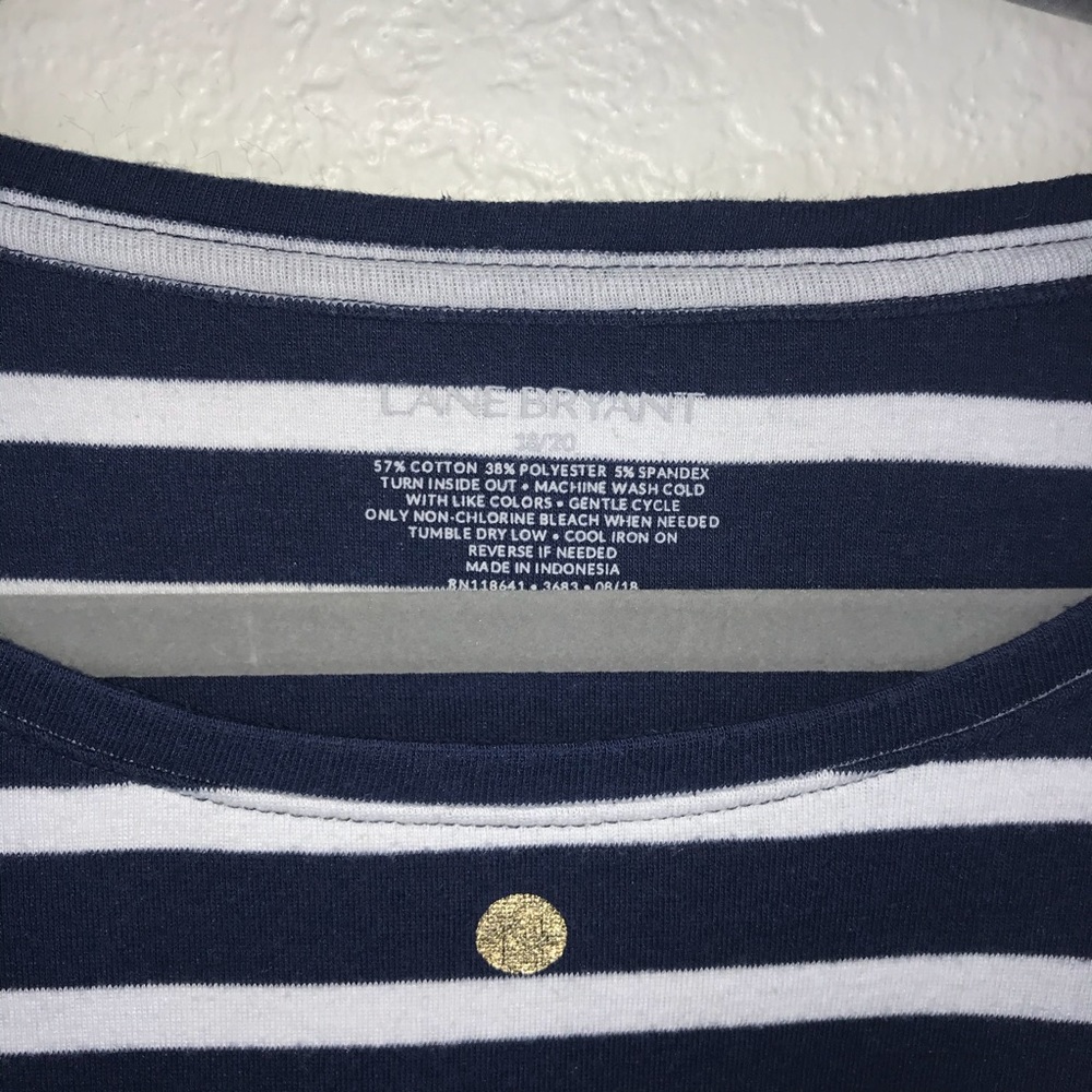Lane Bryant Stripes & Sparkle L/S Top 18/20 GUC - Picture 3 of 5